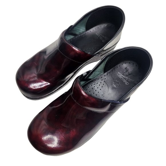 Dansko Professional Clog Shoes EU 41 US 10.5/11 Red Burgundy Leather Shoes - Picture 4 of 9